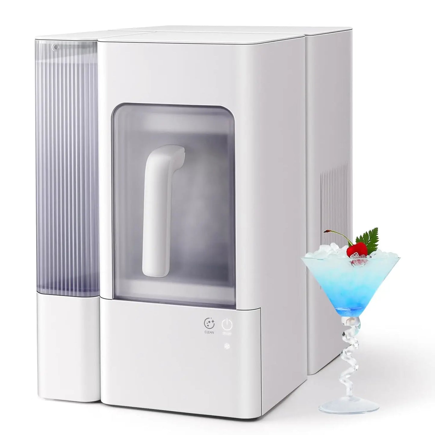 Countertop ice machine (stainless steel housing with viewing window)