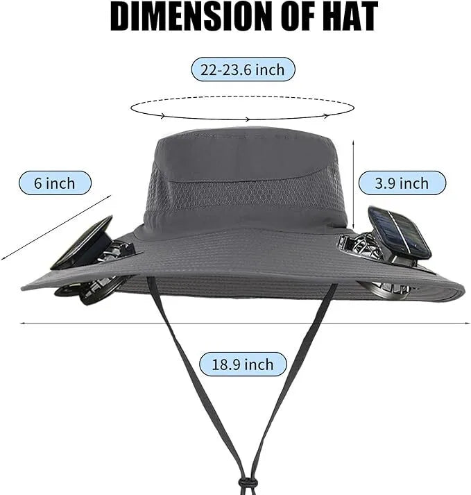 Wide-Brimmed Solar Fan Cap