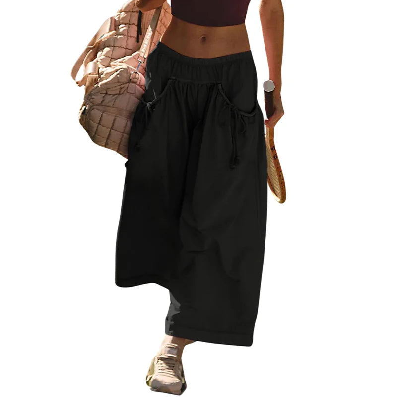 🌞Casual Cropped Wide-Leg Beach Pants