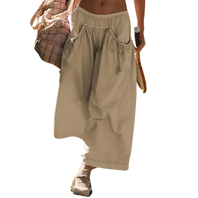 🌞Casual Cropped Wide-Leg Beach Pants