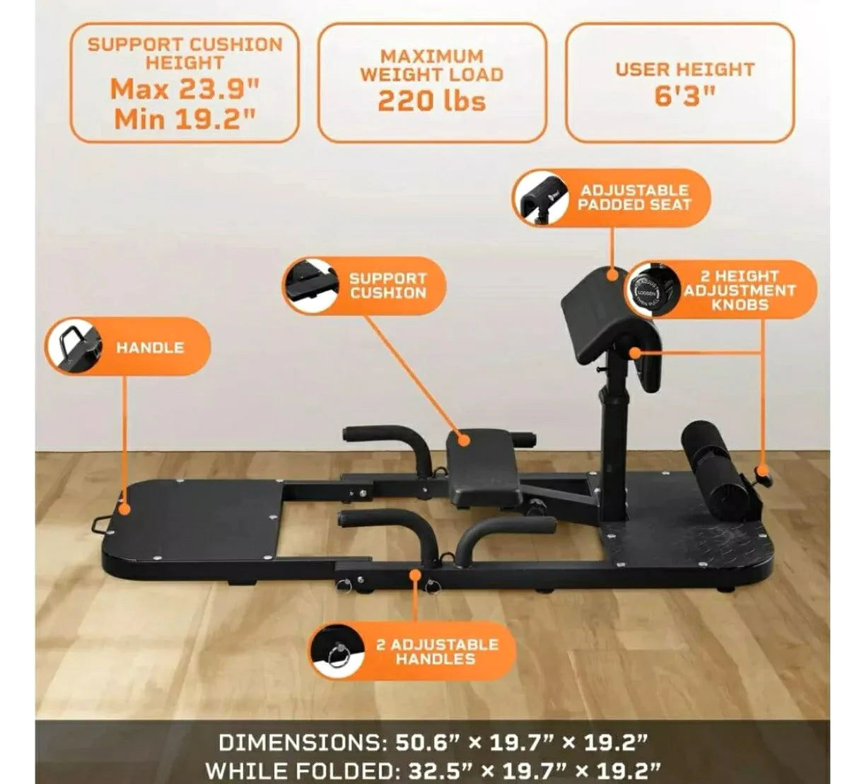A home for hip thrust and squat machines - a multi-functional gluteal muscle builder