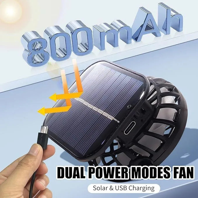 Wide-Brimmed Solar Fan Cap